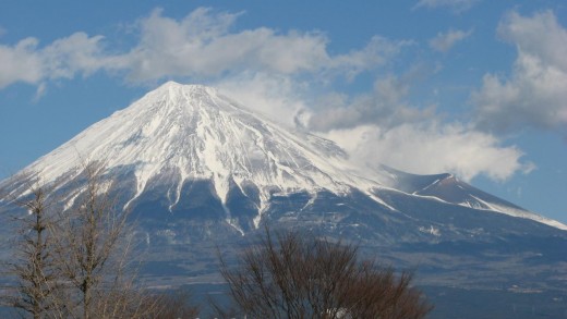 Mount Fuji in winter, from the shinkansen. You can only climb the mountain in the summer months.