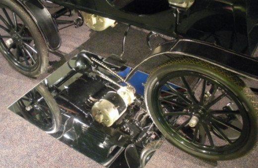 The motor of an early 1900s electric-powered car.