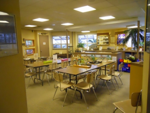 This is the classroom where they conduct arts an crafts projects.    Look at their website to find the schedule for presentations and crafts.