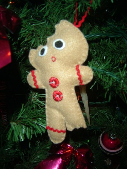 Half Eaten Gingerbread Man Ornament
