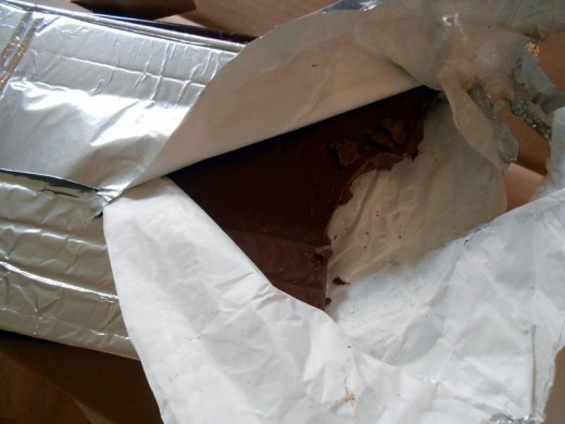 Giant milk chocolate bar four days after opening. :)
