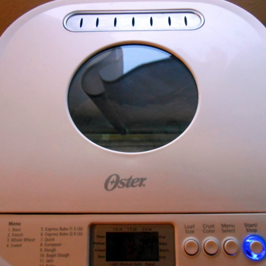 My Oster bread maker is hard at work while I'm goofing off.