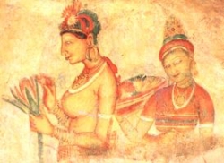 Fresco arts found in Sigiriya Rock walls