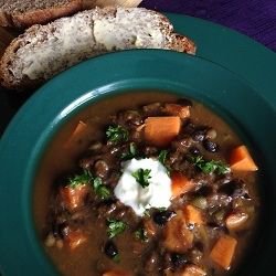 Black Bean and Sweet Potato Soup - Copyright L Kathryn Grace, all rights reserved