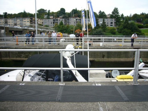 Boats in the Ballard Locks Seattle