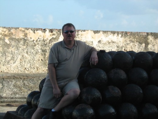 Steve sitting on the Cannonballs