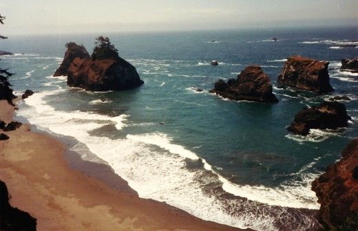 Oregon Coastline in Google Easth