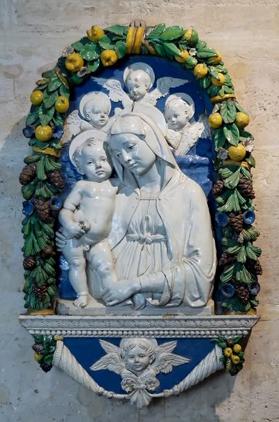 Virgin, Child and three cherubim (statue)