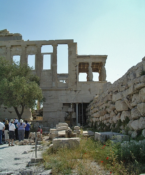 The west side of the Erechtheion. Lovely poppies.