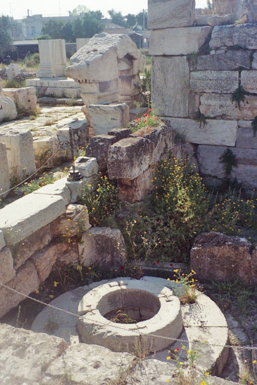 To the left on the far end of the outer couryard is the Kallichoros Well, the Well of the Maidens where Demeter once sat as an old woman in mourning.