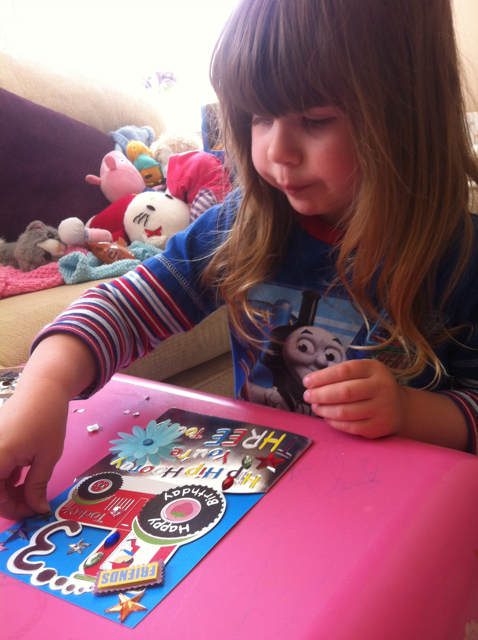 Pud now loves making and customizing cards for her friends...