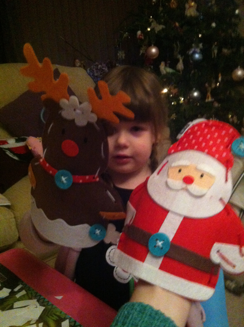 ...to making Christmas puppets!