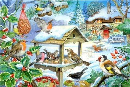 Feed the Birds - Winter Garden - Jigsaw Puzzle