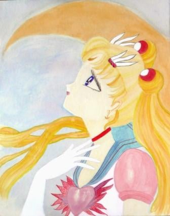 My friend loves Sailor Moon and asked me to paint a picture of her childhood hero. She was ecstatic over the results.