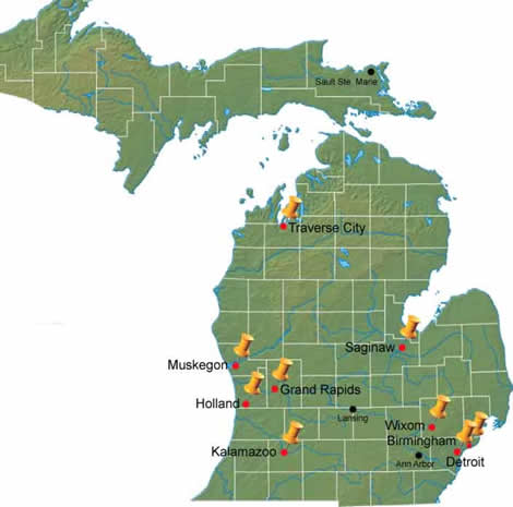 College of Engineering and Applied Sciences - map of research centers around the state. Many businesses receive help from these centers in creating new and better methods of business and new jobs.  
