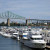 Old Port marina with the Jacques Cartier bridge in the background Old Port marina with the Jacques Cartier bridge in the background