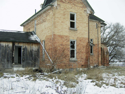 This was farther to the back of the house. Likely the wooden addition was a summer kitchen.