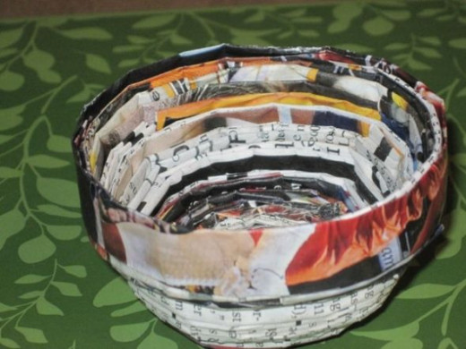 Bowl made from magazines