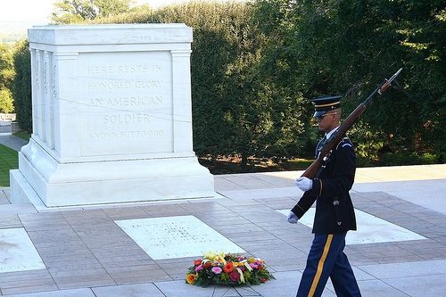 Soldier guarding the Tomb of the Unknown