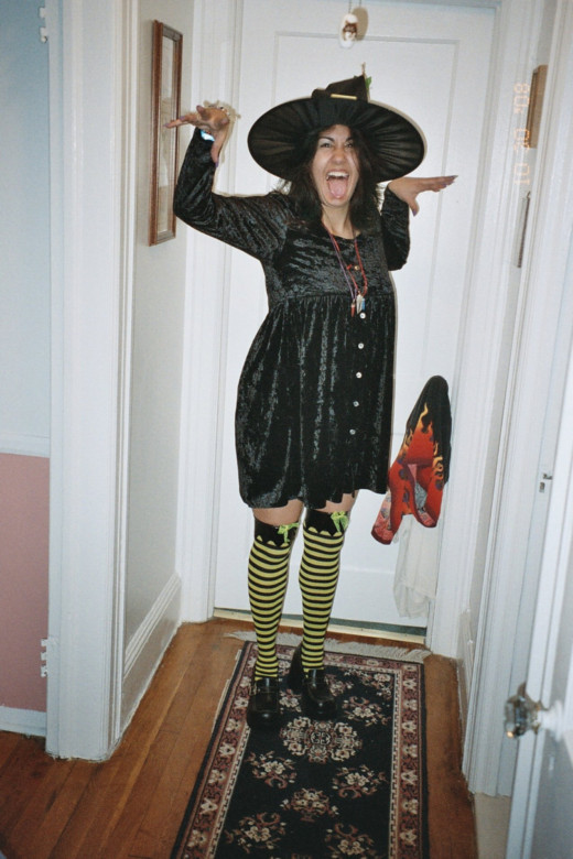 Me as a witch (I put the doorknob on fire)