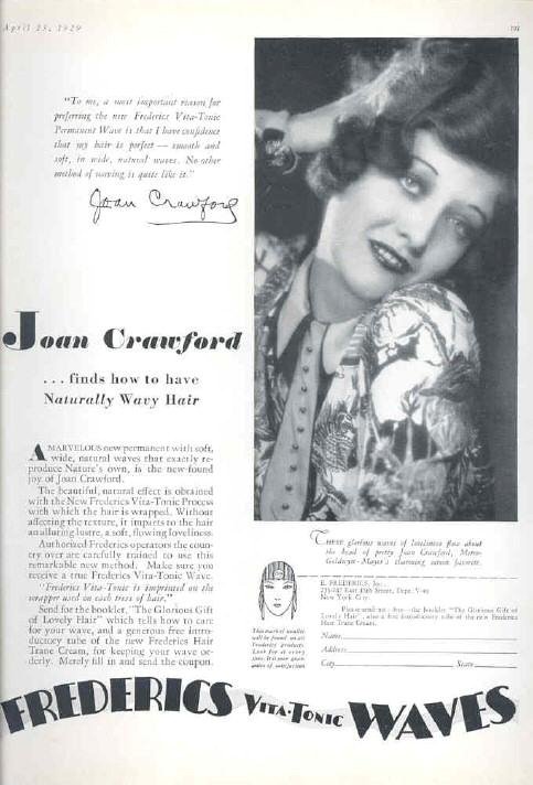 Joan Crawford also sold wavy hair.