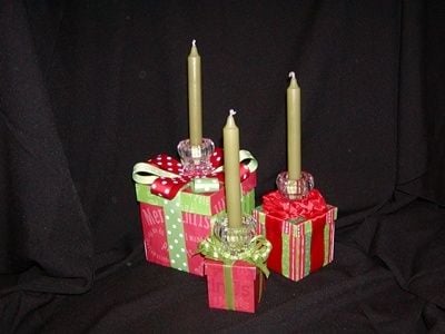 Christmas Centepieces - Boxes with candles