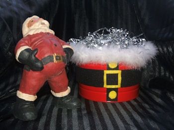 Christmas Centerpieces - Santa Belt Gift Basket