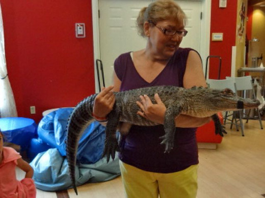 Keyword: Crazy!  Yes, that's a Real Florida Gator Lucy's Holding!