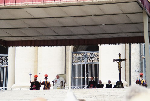 Closer view of the Pope.