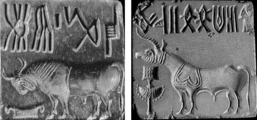 Two Indus Seals characters similar to writing.