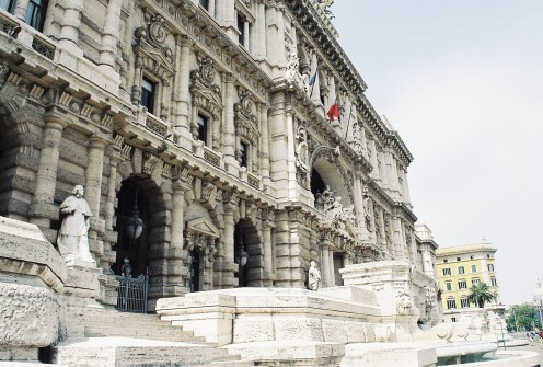 Palazzo Giustizia, down the street from Castel Sant'angelo, on the Tiber River.