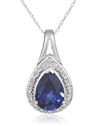 Created Gemstone and Diamond-Accent Pendant Necklace