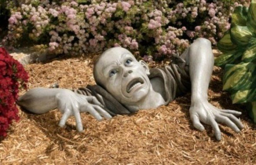 The Zombie of Montclaire Moors resin garden Halloween sculpture