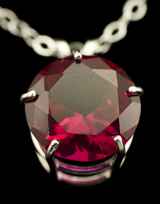 lab grown ruby pendant