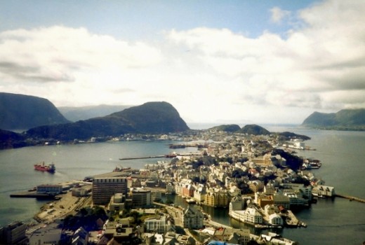 Aalesund.  I love how every inch of this strip of land between water is used.  Such a unique place!