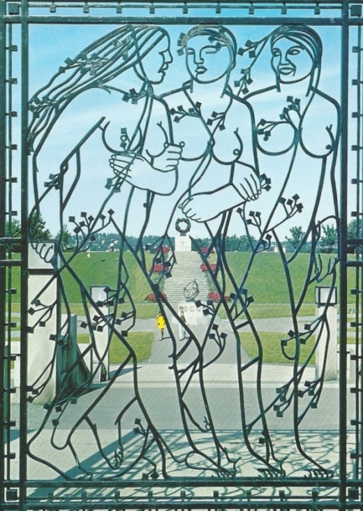 One of the beautiful wrought iron gates (another postcard)