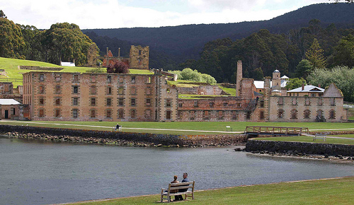 The convict-built penitentiary across Masons Cove at Port Arthur. Photo by Sarah Quine 