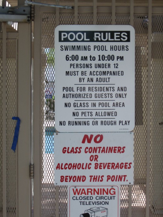 Rules on a pool in a townhouse development