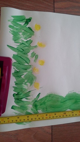 Finger painting flowers