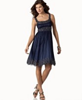 6. Adriana Papell Short Chiffon Beaded Dress. $218. Macy's. photo credit, Macy's