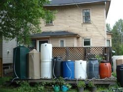 Many different types of rain containers