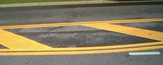 The lines on the road
