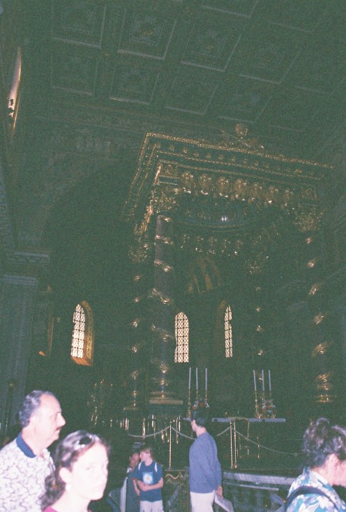 Bernini's Baldacchino (canopy) over the tomb of St. Peter. It's huge!