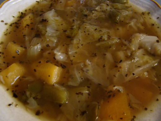 Warm and delicious cabbage soup!