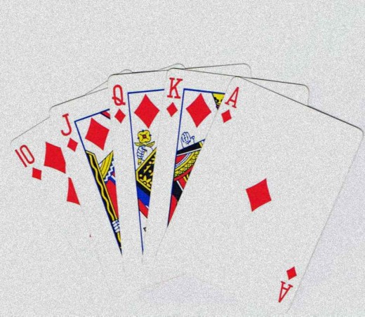 Royal flush clip art with grain effect