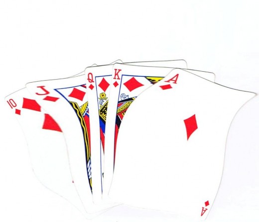 Royal flush clip art with ripple effect