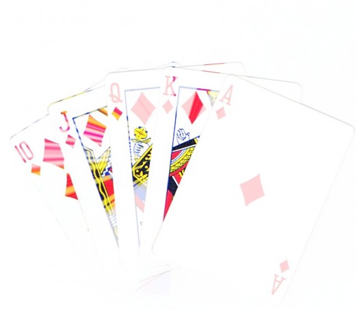 Royal flush clip art with splash effect