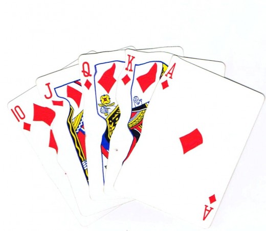 Royal flush clip art with stretched effect