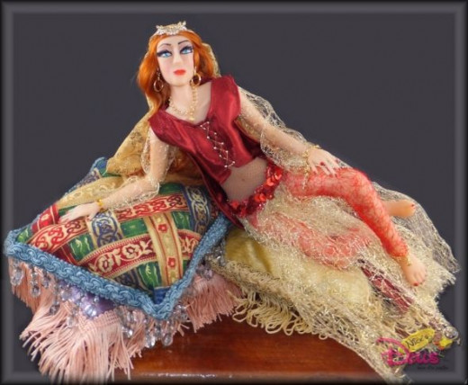 OOAK polymer clay doll, Leila