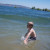 The water is low enough for the kids to swim around safely. The water is low enough for the kids to swim around safely.